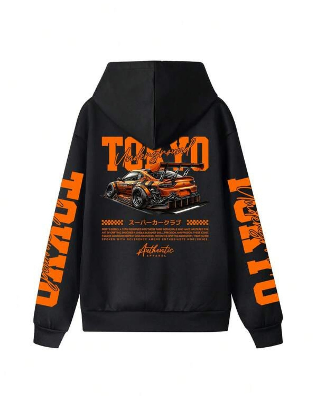 Moletom Com Capuz Estampa Automotiva Nas Costas Casual