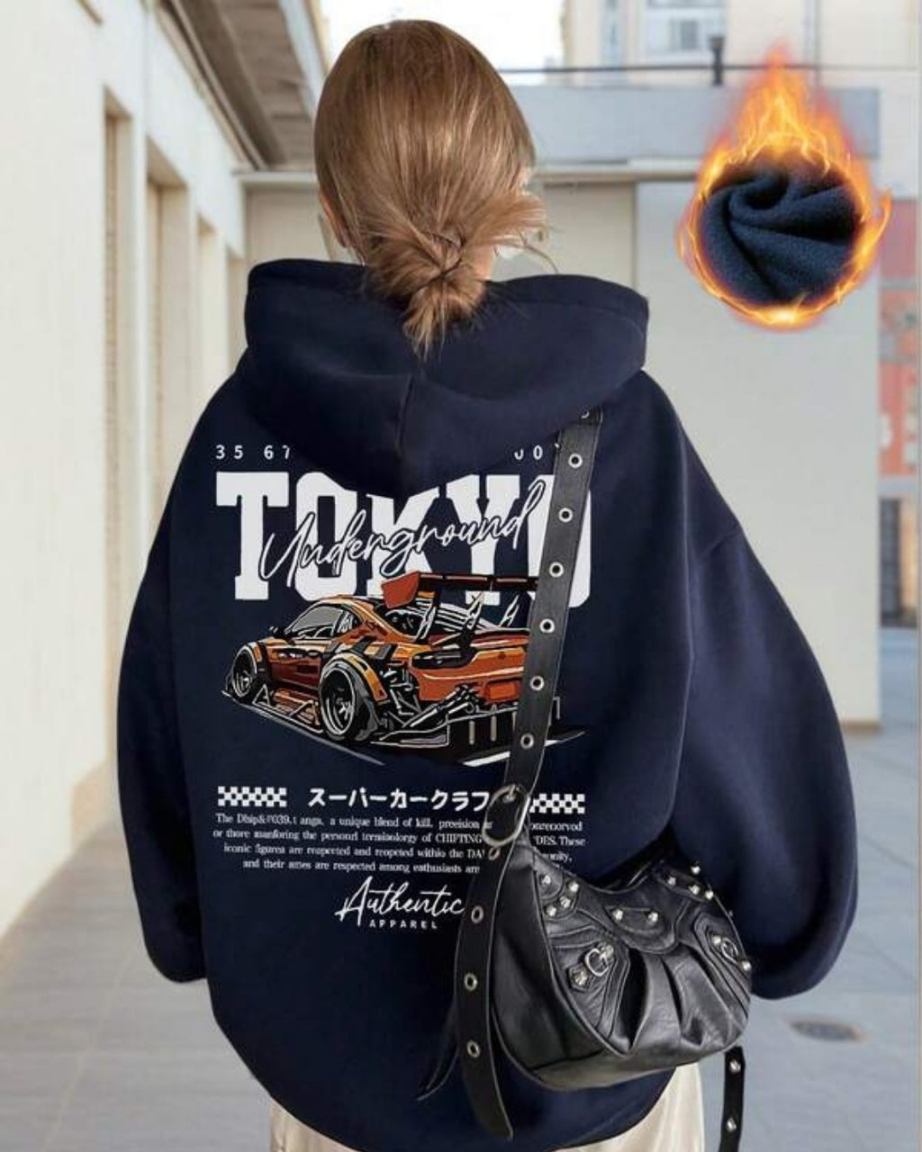 Moletom Com Capuz Estampa Automotiva Nas Costas Streetwear
