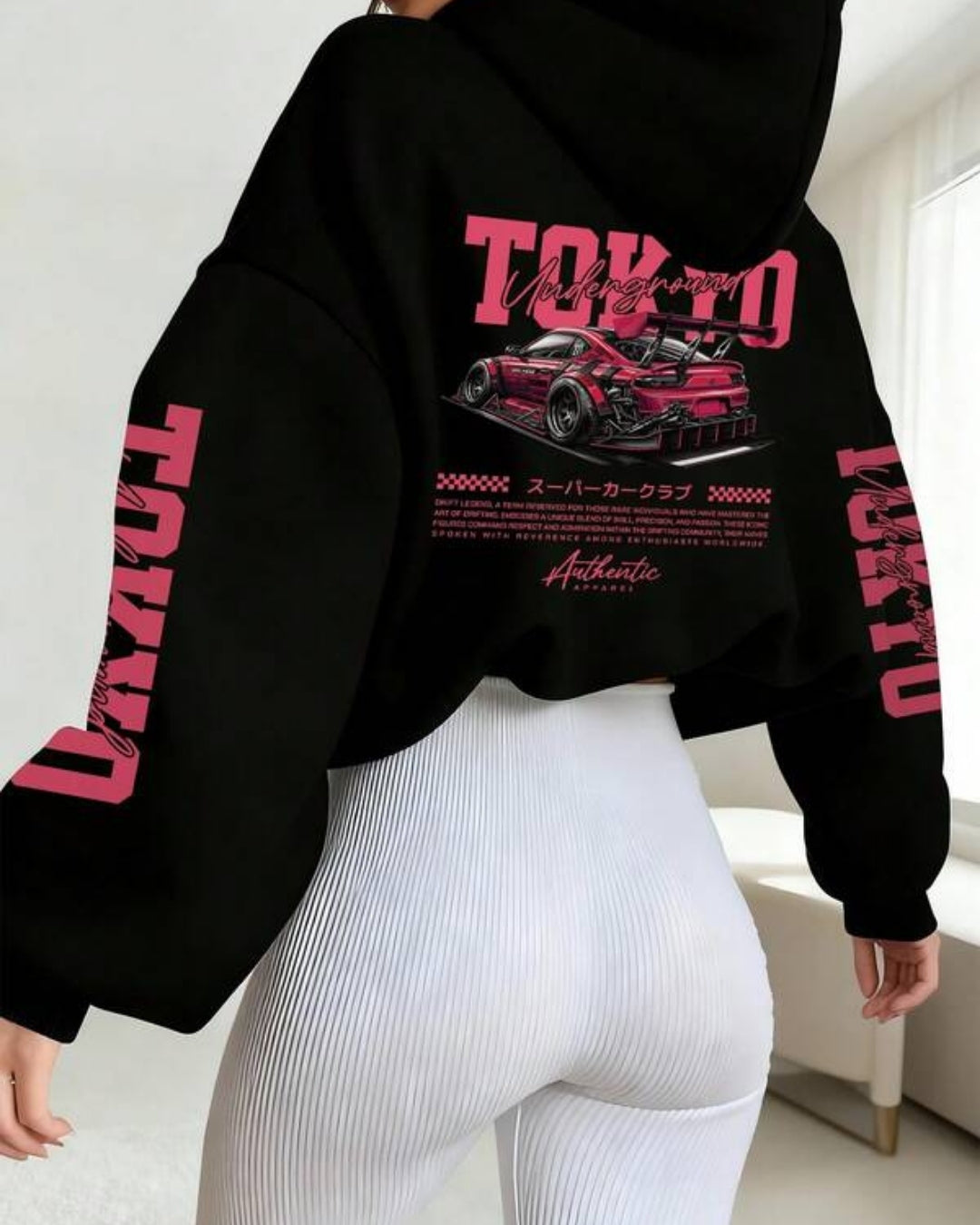 Moletom Com Capuz Estampa Automotiva Nas Costas Casual
