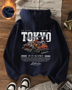 Moletom Com Capuz Estampa Automotiva Nas Costas Streetwear