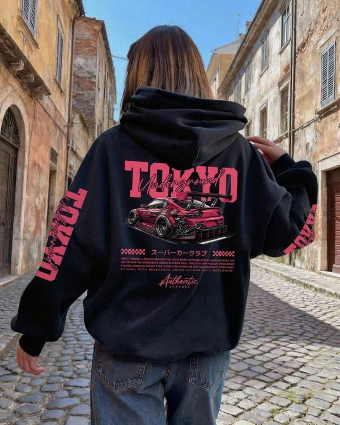 Moletom Com Capuz Estampa Automotiva Nas Costas Casual