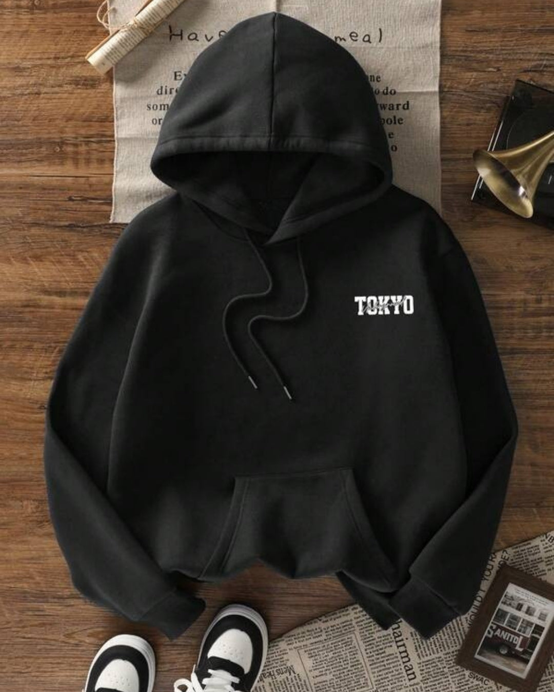 Moletom Com Capuz Estampa Automotiva Nas Costas Streetwear
